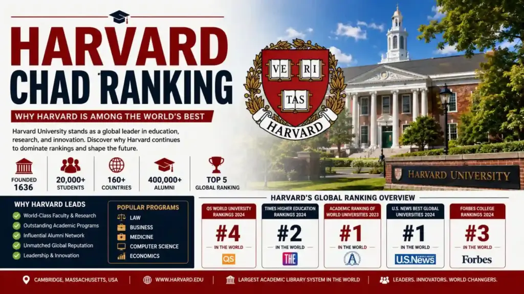 Harvard Chad Ranking: Complete Guide to Harvard University Rankings and Reputation 2026