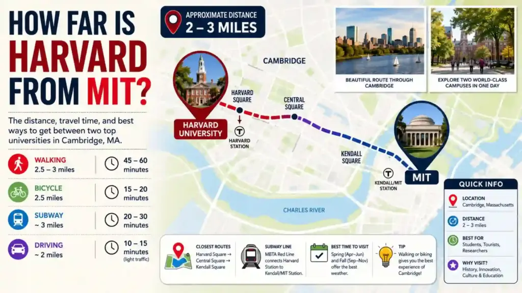 How Far Is Harvard From MIT? Distance, Travel Time & Best Routes Explained